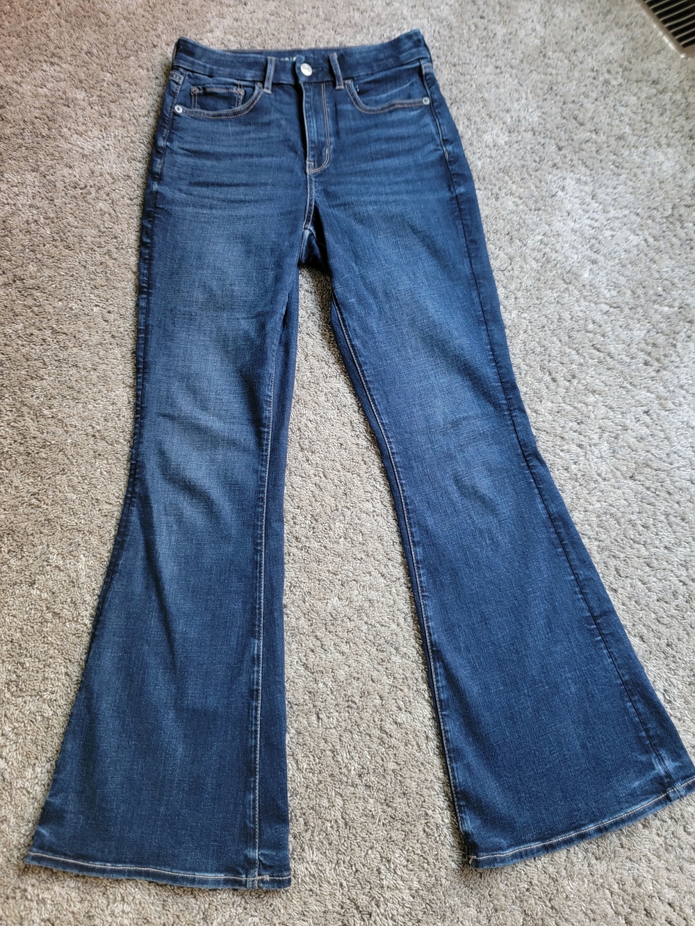 American Eagle Outfitters Dark Blue Flare Jeans Size 6 - Worn Twice!